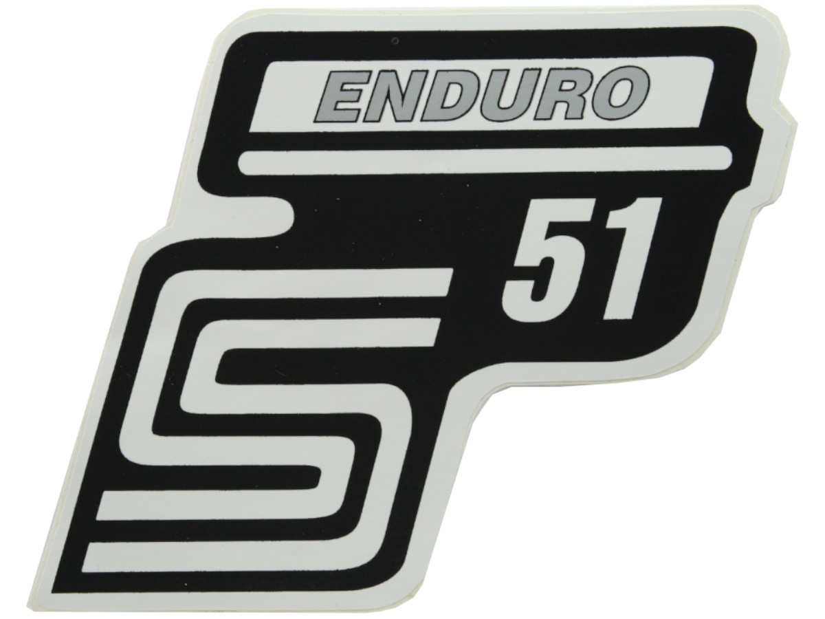 Aufkleber Sticker mit Schriftzug "S51 ENDURO" silber